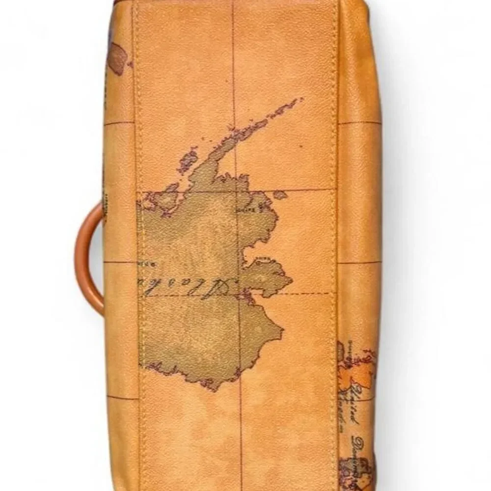 Authentic Alviero Martini 1ª Classe Geo Classic Medium Boston Bag Map Satchel